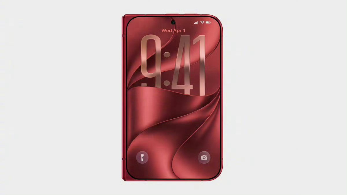 苹果折叠屏iPhone Ultra新配色曝光[doge]依旧偏暗的樱桃红，辨识度