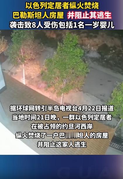 以色列定居者太嚣张了，趁晚上偷摸到巴勒斯坦人的家里，不光放火烧房子，还把人家的逃