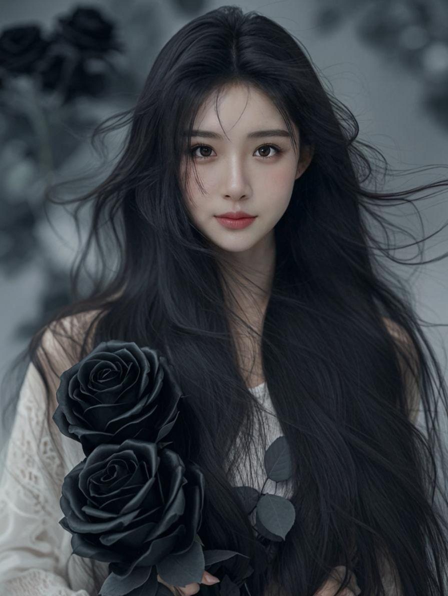 AI黑玫抽象美 原来ai写真可以这么美 人生总得有一套ai写真吧 谁拍...