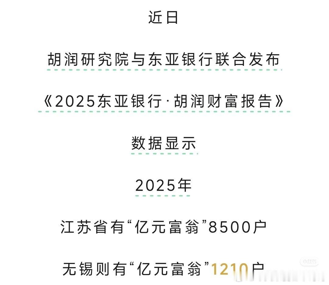 无锡有1200个亿元户，好多有钱人
