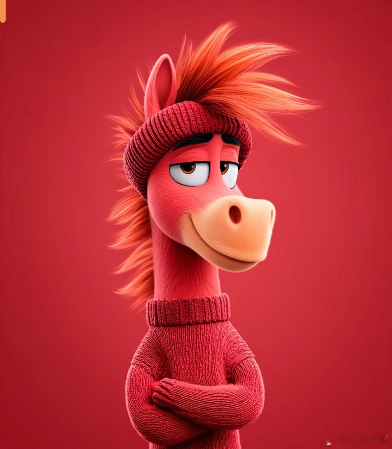 这只红帽小马看起来是不是非常的旺呀，这就是妥妥的鸿运当头。点赞，咱也沾沾喜气，一