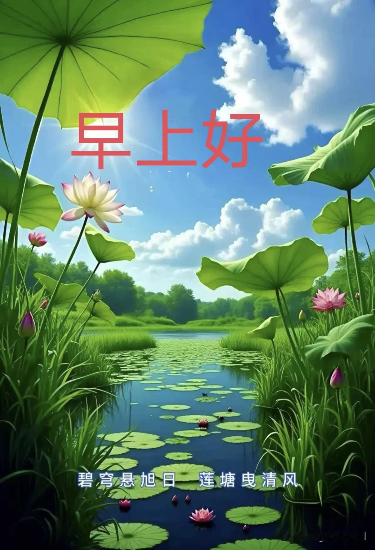 早安，新的一天，愿微风和好运都奔向你。