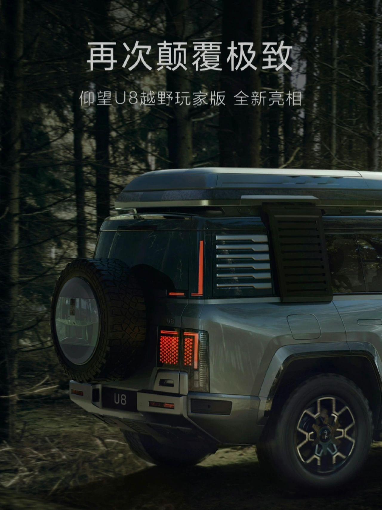 仰望 U8 越野玩家版
这车外观我给满分了！没事你们来打分吧～
