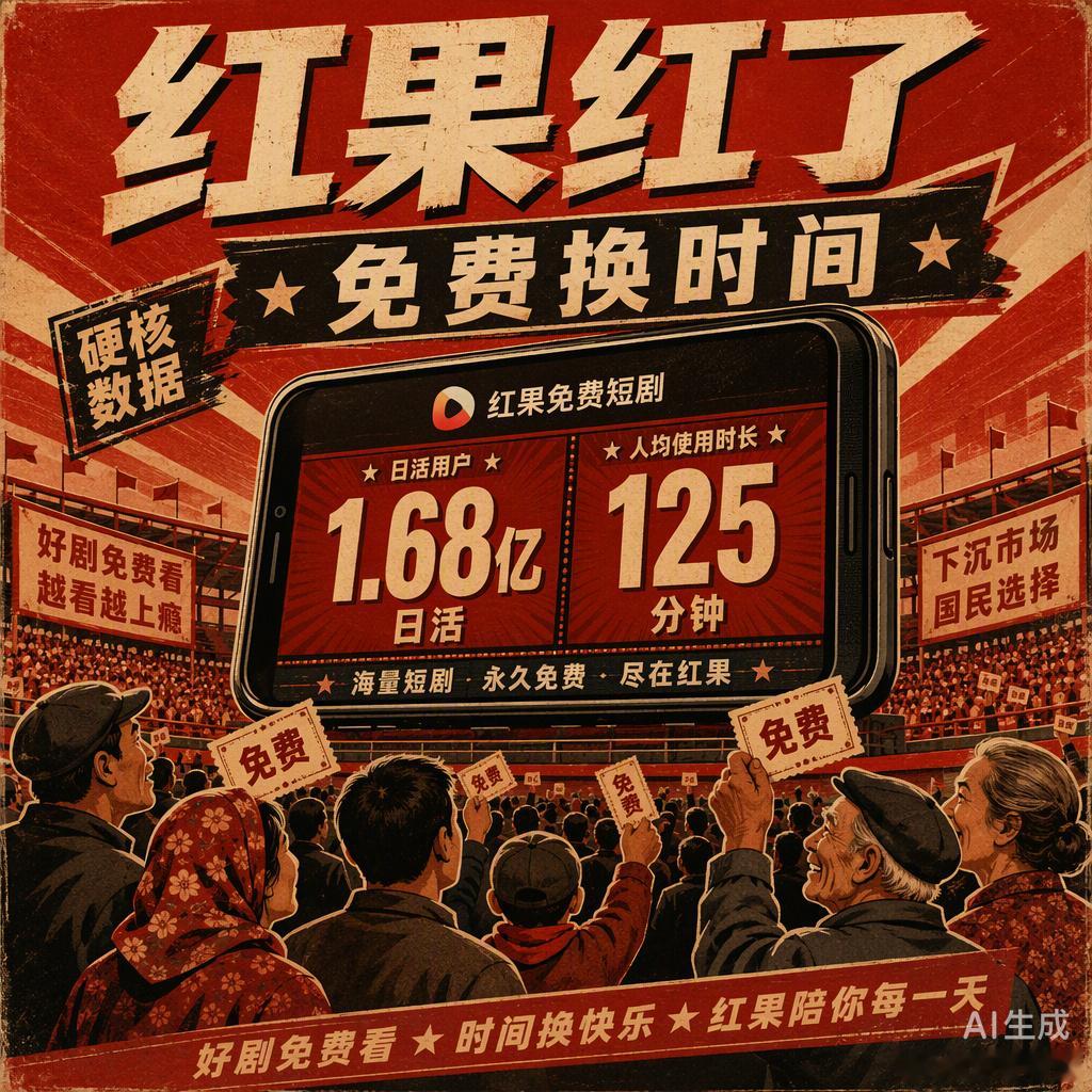 红果短剧这波操作，比很多豪门俱乐部的转会还硬核。日活1.68亿，人均单日使用时长
