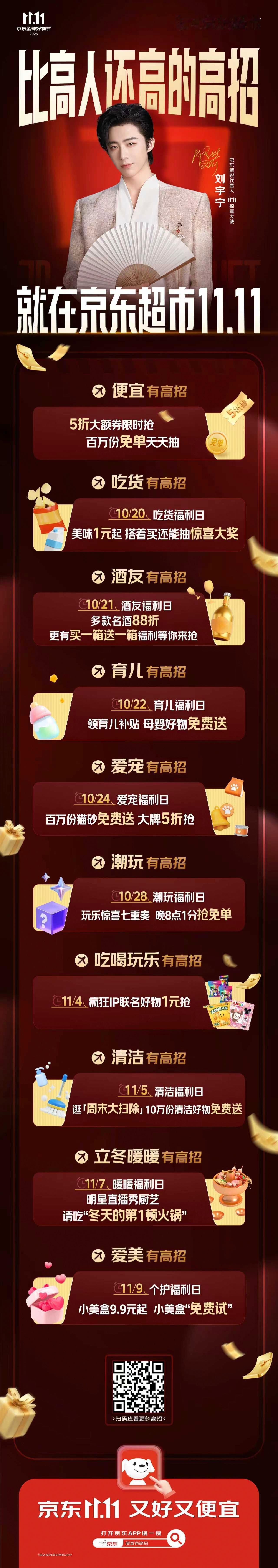 京东超市11.11请到高人了 咱京东也有双十一主理人了！京东带着高人和双十一高招