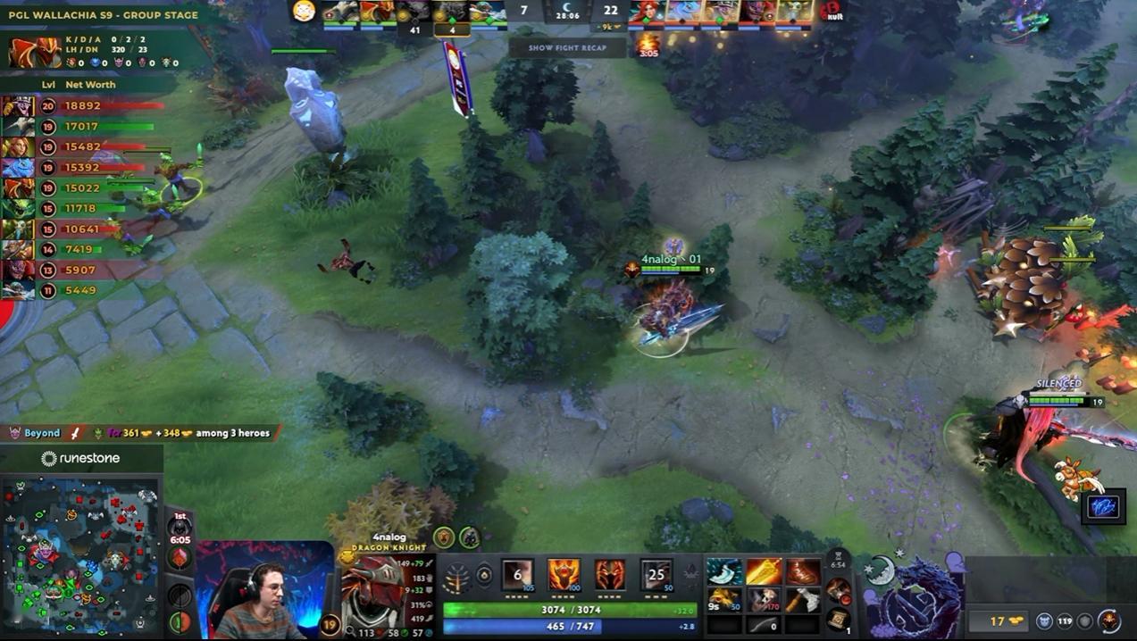 DOTA2 PGL瓦拉几亚第九季瑞士轮小组赛0-2组YB对阵PT战队BO3第一局