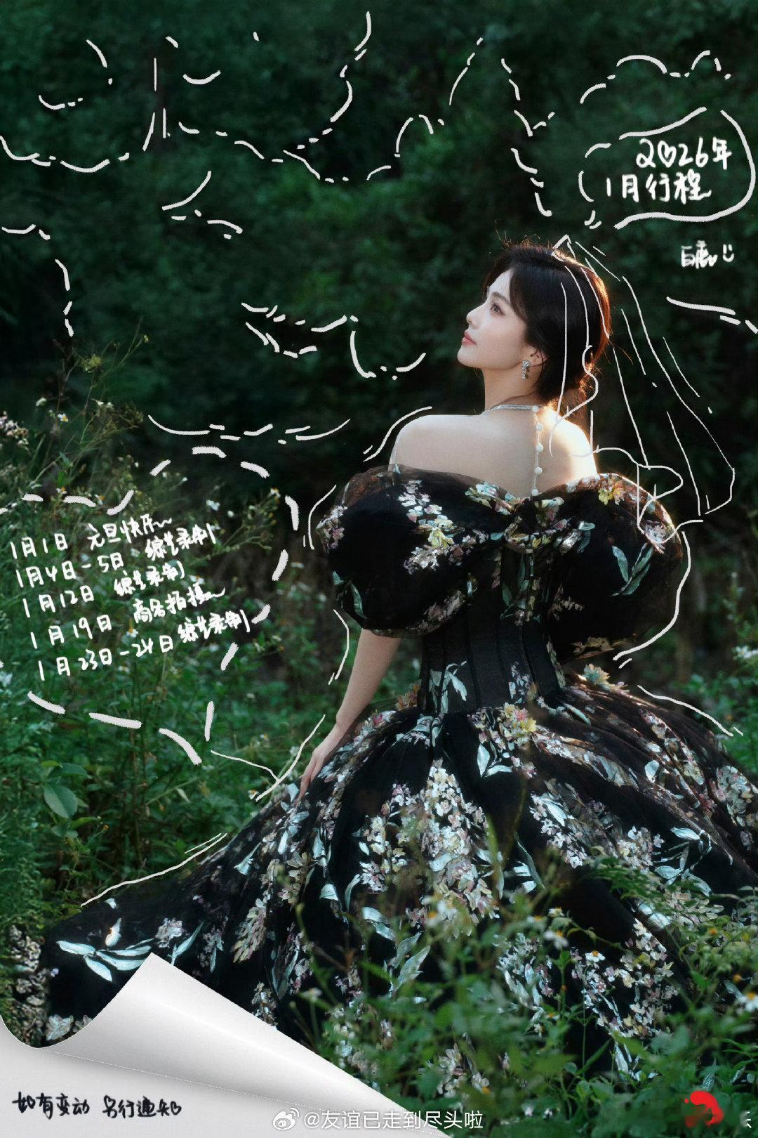 女明星2026年第一个行程图送达！白鹿、孟子义、宋祖儿周洁琼、李一桐、陈都灵李兰