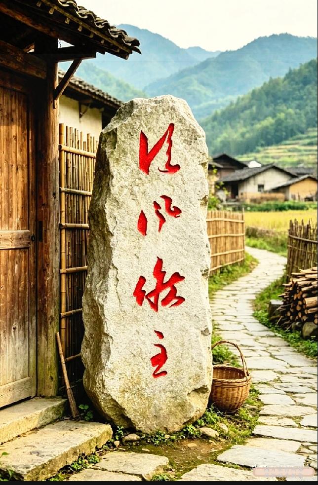 山村老石上的四个字，越看越有深意，你能认出几个？

来山里旅游打卡农家院，门口这