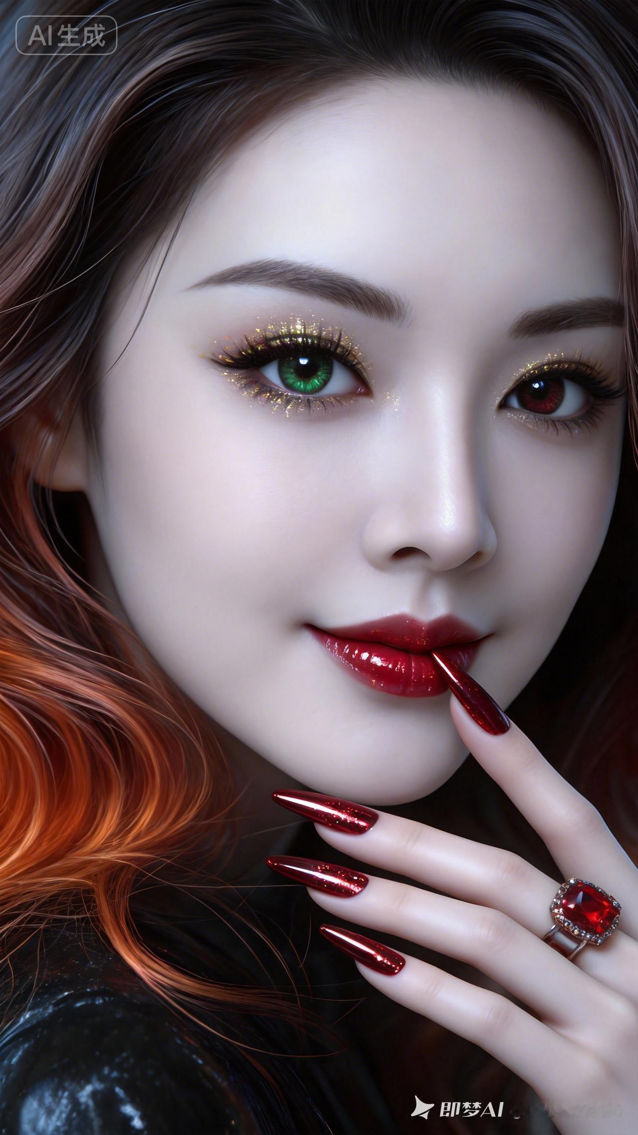 梦幻眼妆，红唇诱惑，尽显迷人魅力！💄✨