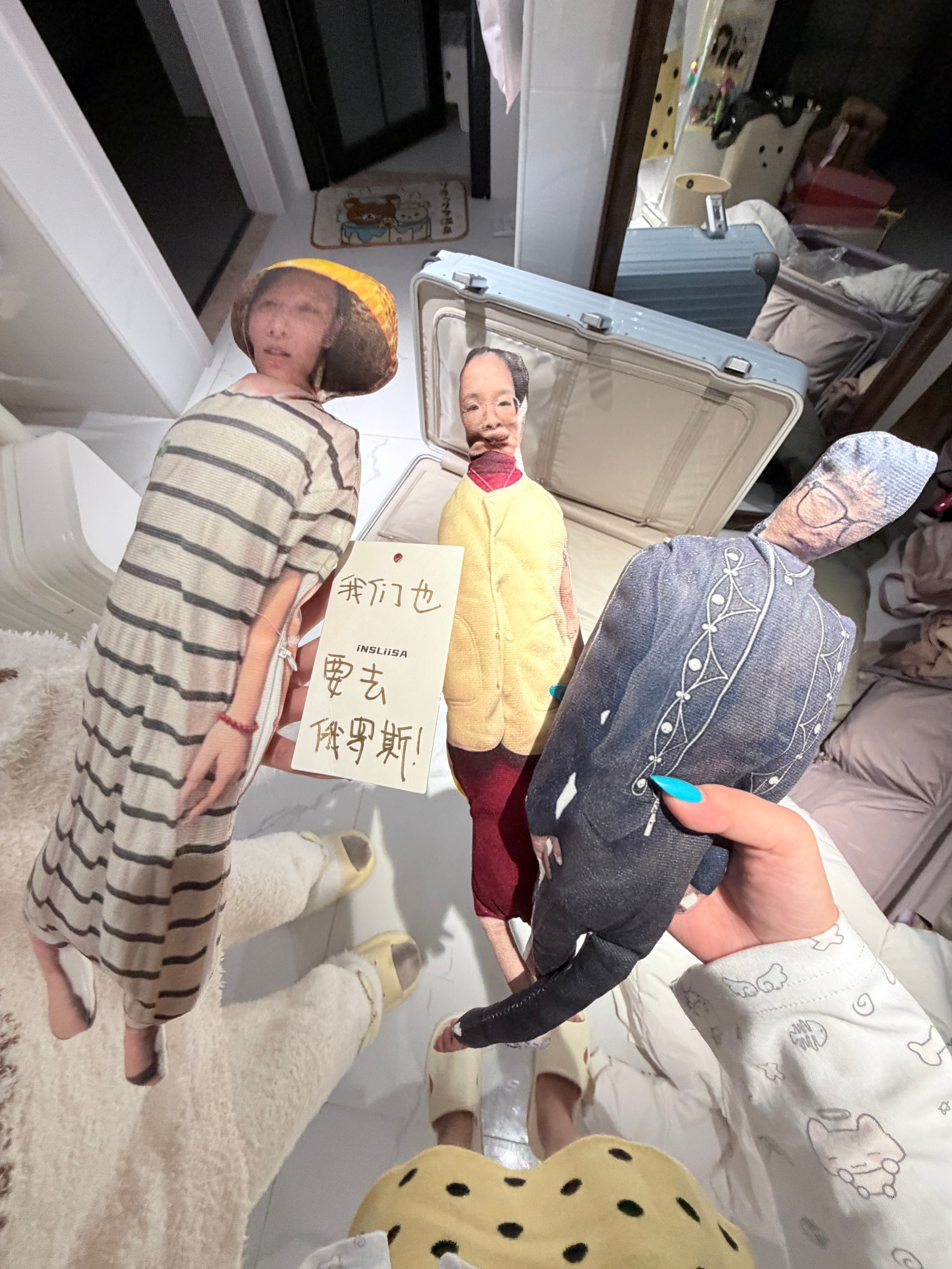 出发俄罗斯！！太搞笑了。qqw她们做了这个老鼠干偷偷塞到我行李箱里。刚才收拾行李