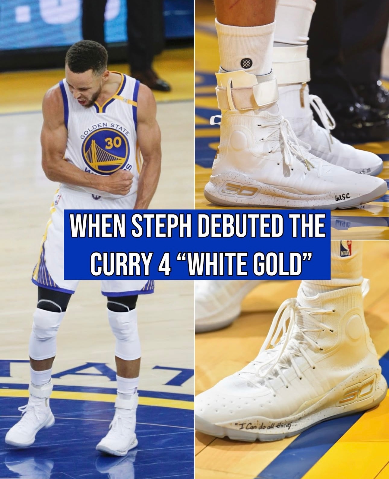 还记得这双鞋初亮相的惊艳吗❓2017年总决赛，库里在Curry 4还处于测试阶段