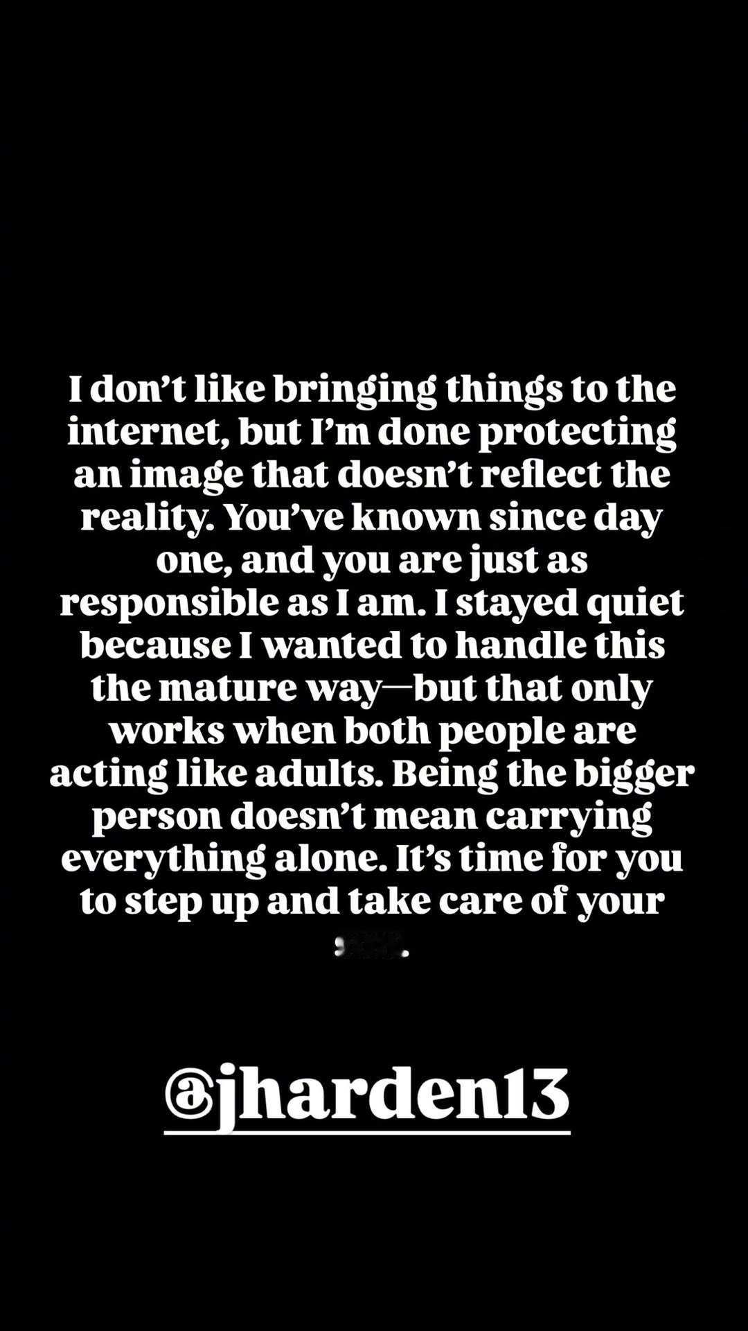 一位来自德克萨斯的女性Kelsea Moyer公开指认哈登不负责任，前者怀孕生子