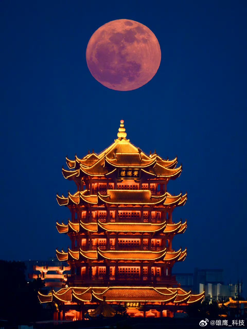 新华社出图新华社出图就是不一样，大家猜猜哪张是我的出图。月全食 ​​​