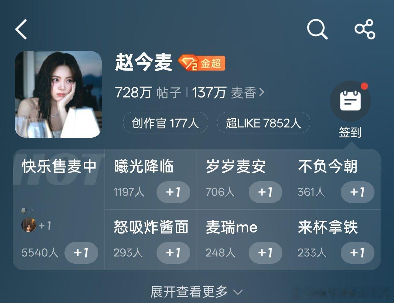 赵今麦粉丝超Like战报，破7850，00花第一了🐮 