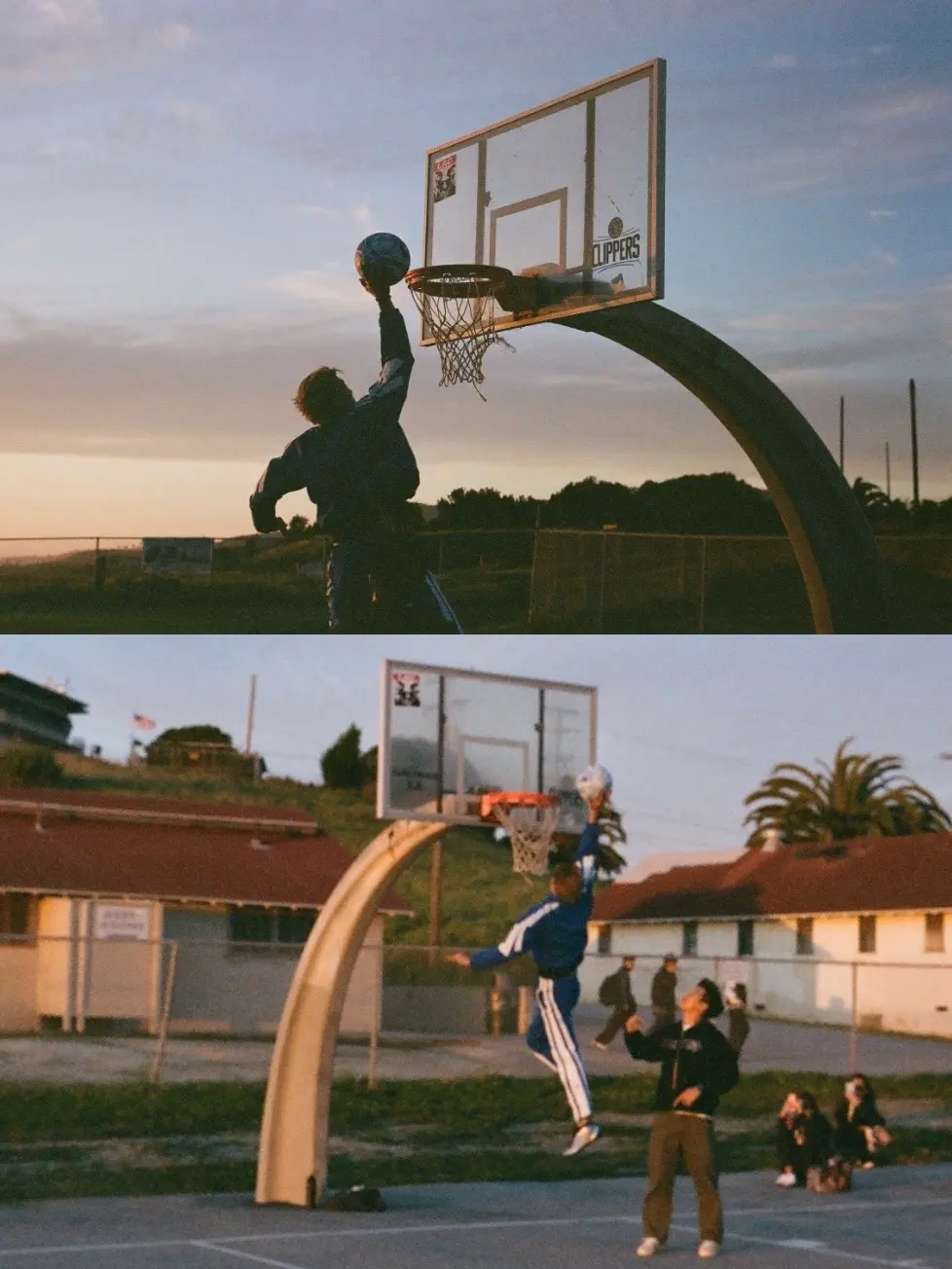 海边 落日 篮球