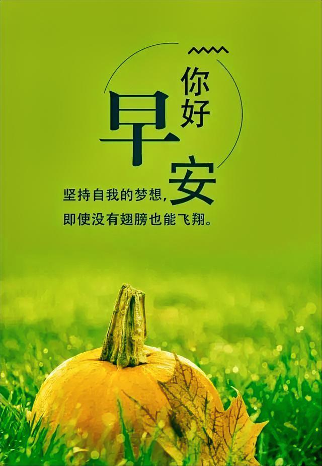 早安，你好！坚持梦想，即使没有翅膀也能飞翔。🍂🍁🍂