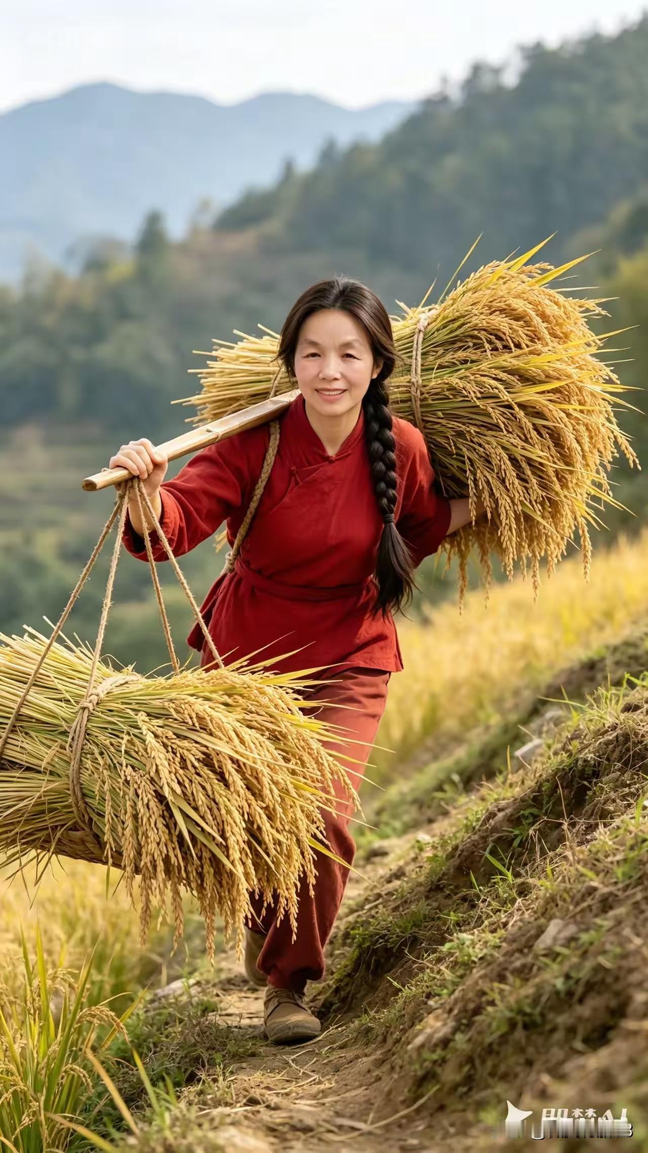 天净沙·山村农苦
山村秀女耕耘，
肩挑稼穑艰辛。
险径荒藤乱木。
山野清寂，
半