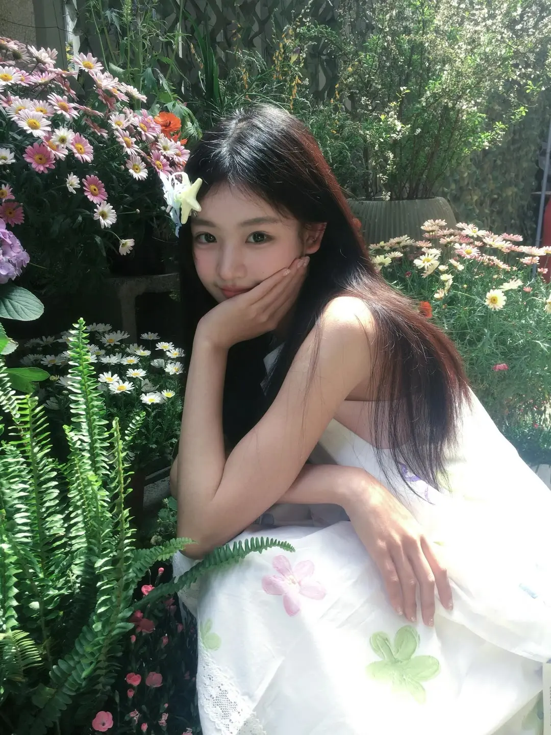 夏天 摄影 少女感 拍照姿势 花墙
