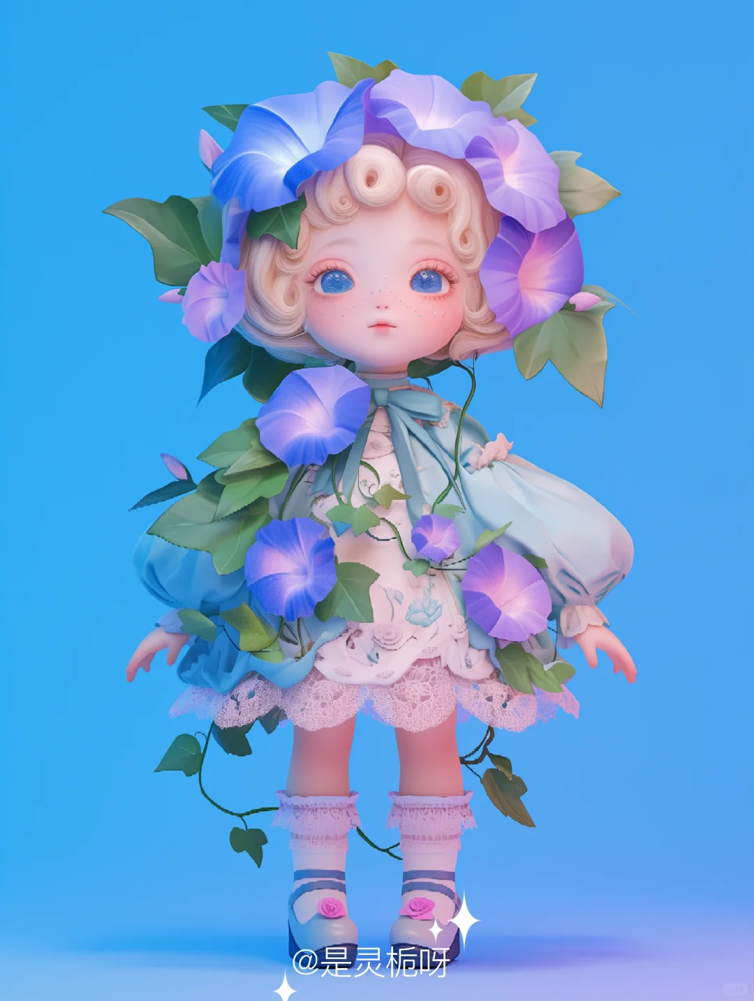 用插画表现情绪|超级可爱的花仙子手机壁纸