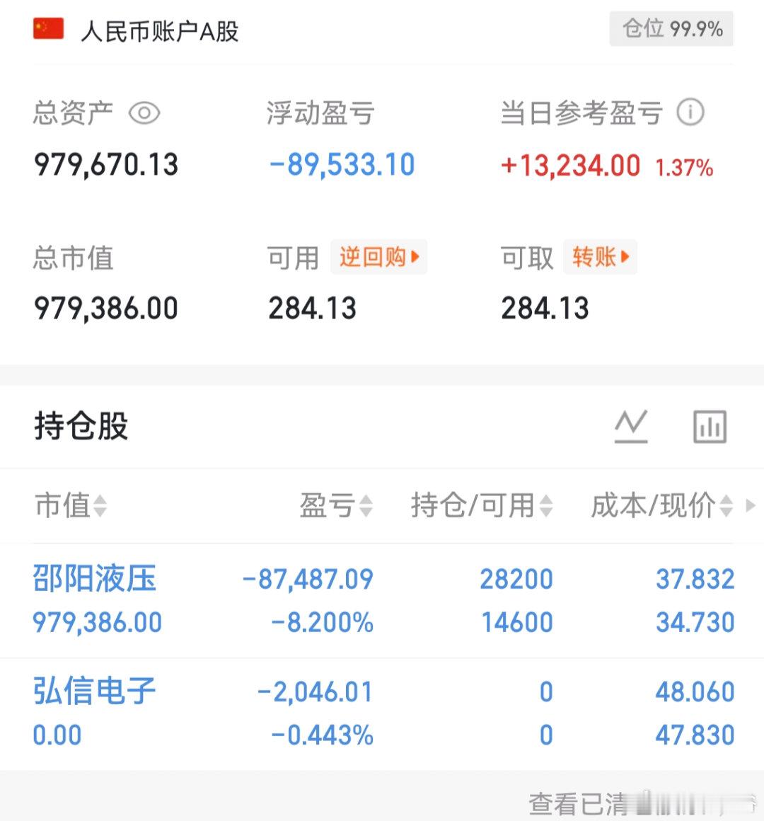 个人实盘记录第二阶段第24天启动资金50万6月5日拿进来了50补仓做T目前资金：