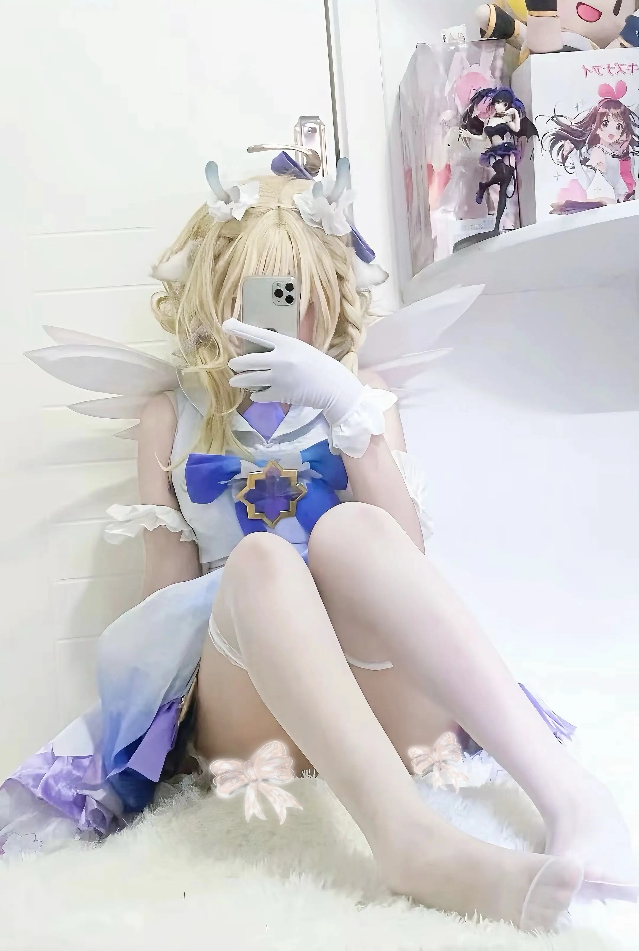 萌妹王者荣耀甜御甜妹 对镜拍