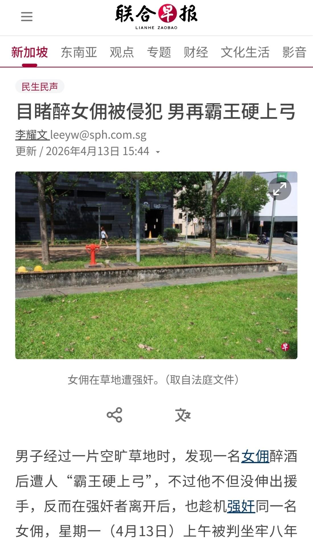 新加坡没这案子，

网上传的都是假的，别信。

我查了警察官网、法院记录，还有《