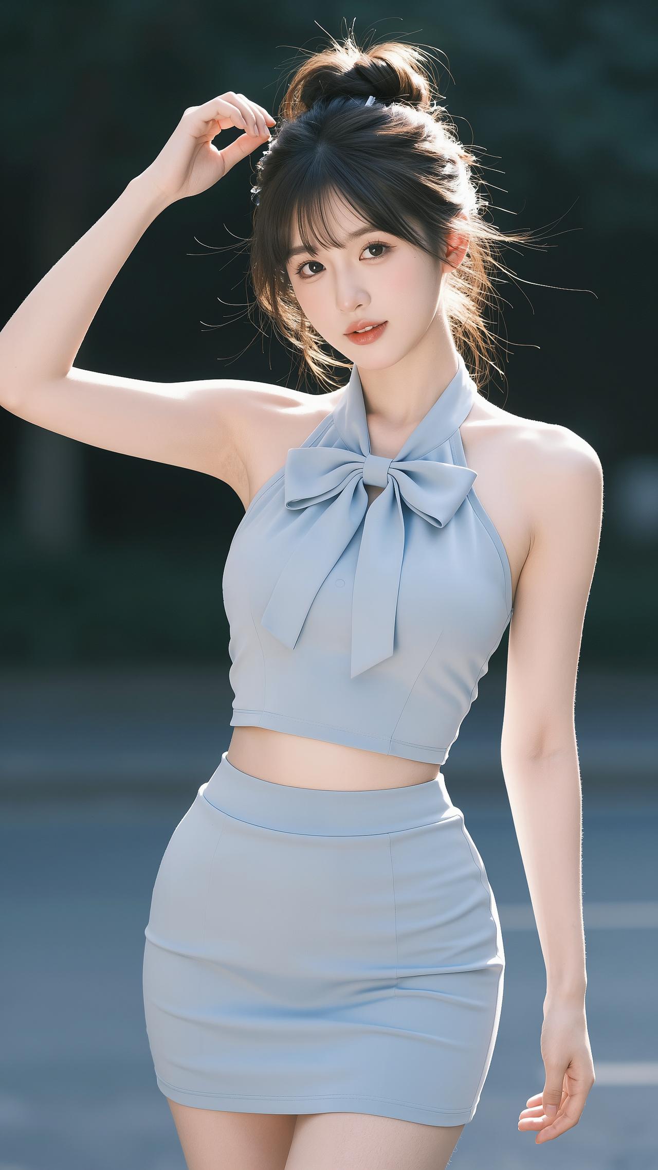 夏日清透感天花板！浅蓝挂脖套装太绝了✨
谁懂啊！这套浅蓝挂脖套装直接把夏日氛围感