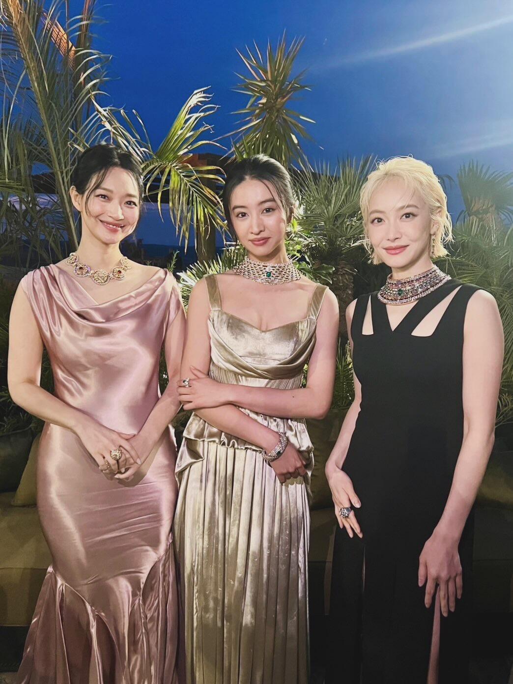 宋茜、申敏儿、木村光希今天LV摩洛哥高珠大秀上的合影 