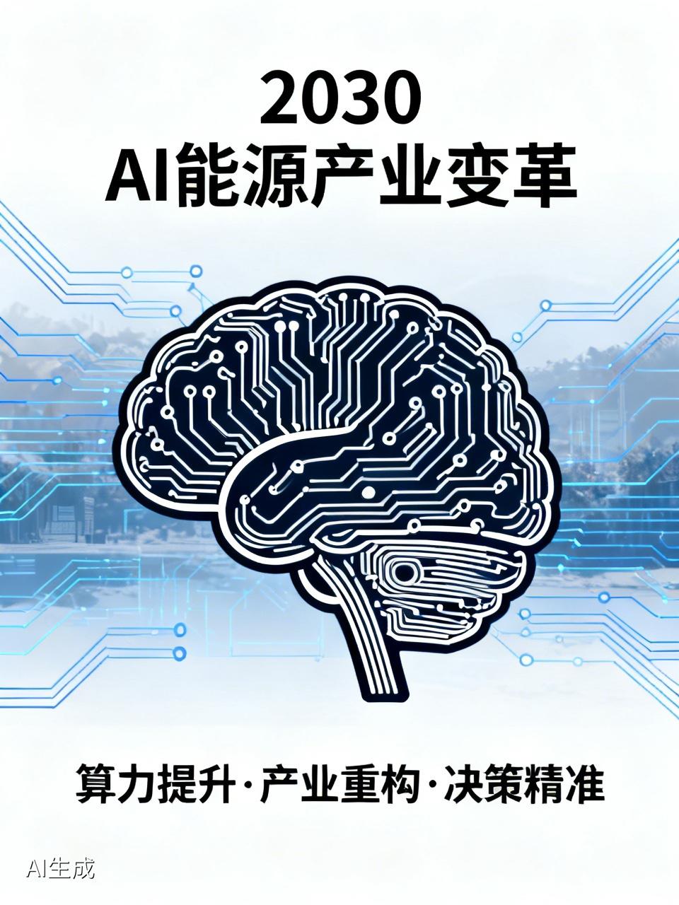 2030年人工智能会带来翻天覆地的变化。在能源领域，根据四部门印发的《行动方案》