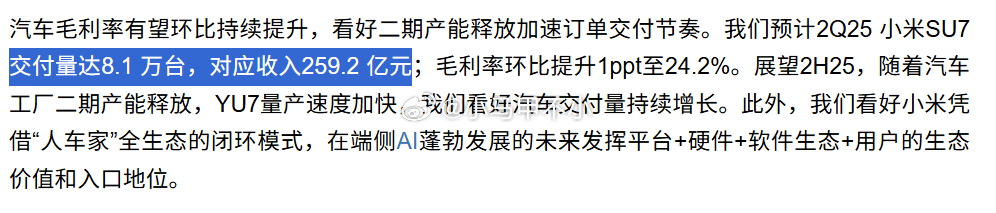 中金出来挨打！！！259.2亿/8.1万=32万，SU7均价32万？？？你是认真