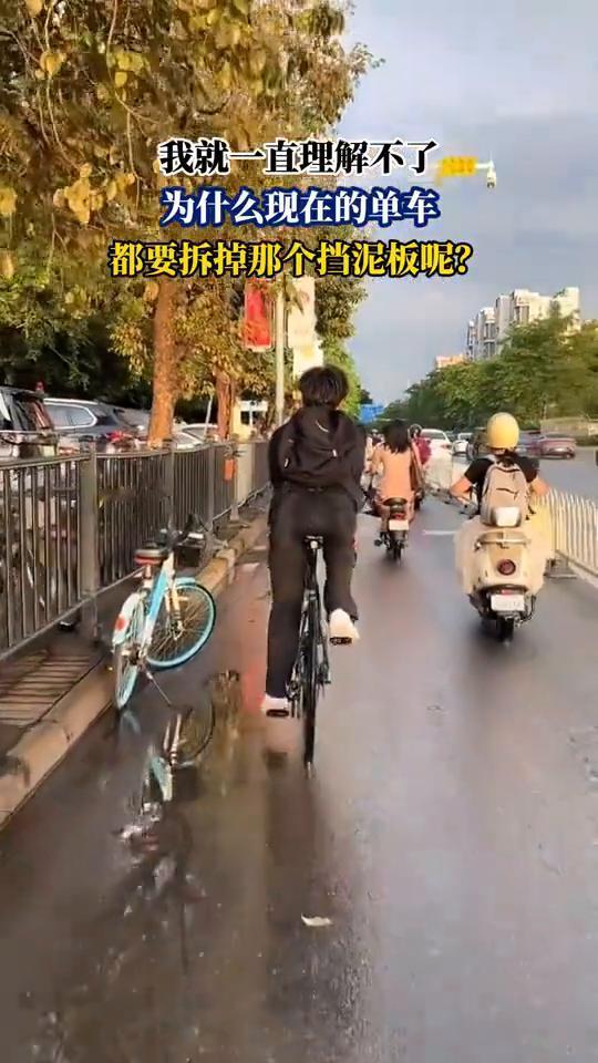 我就一直理解不了为什么现在的单车都要拆掉挡泥板？