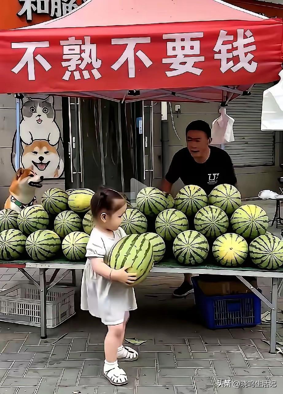 其实西瓜到摊主这里，已经不大可能有不熟的了。