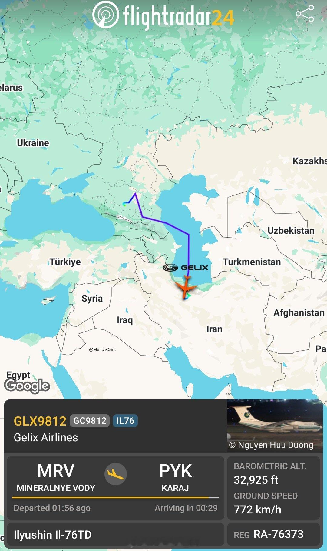 俄罗斯货机继续前往伊朗 