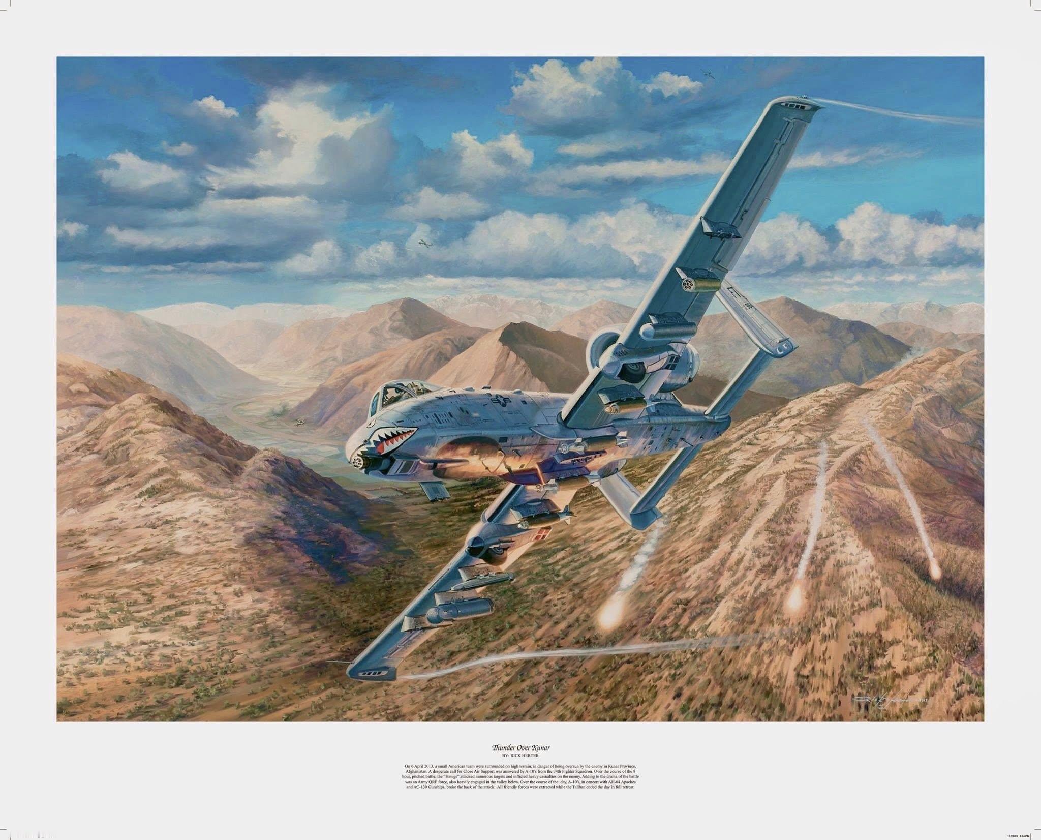 插画大佬Rick Herter和第23战斗联队旗下的“飞虎”A-10飞行员联合“