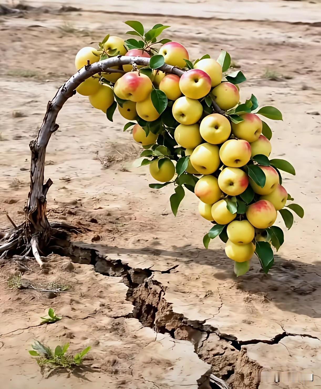 《绝处逢生》

裂缝边延求生存

生命顽强靠自身

干旱无雨深扎根

开花结果压