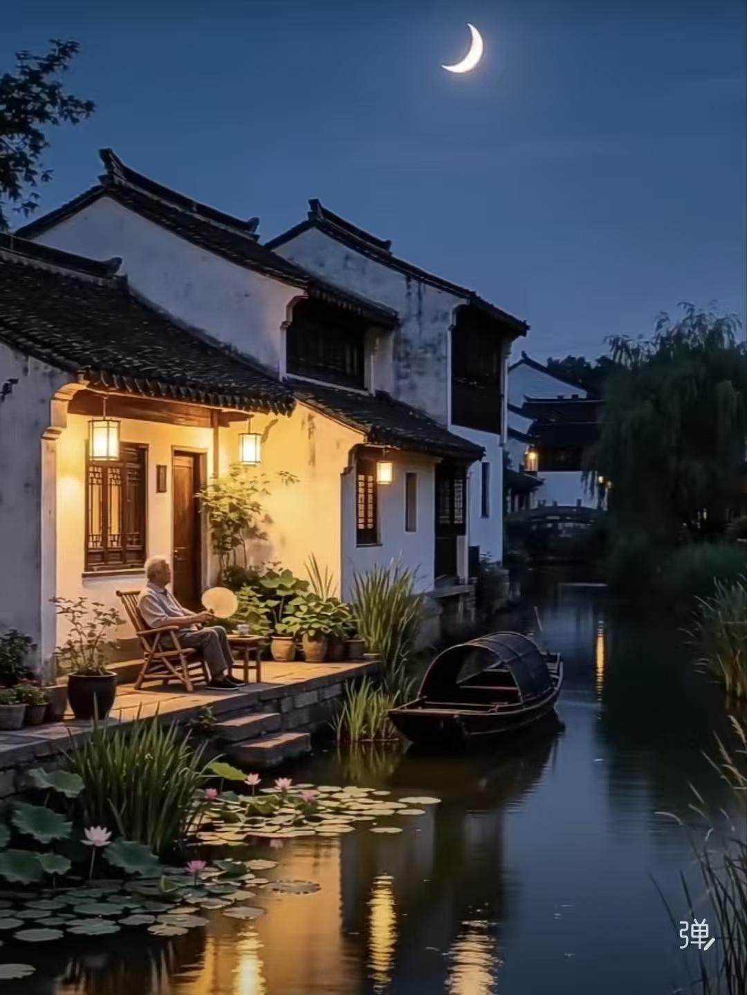 天净沙·乡愁
白墙黛瓦疏花，
小桥流水人家，
故里烟霞犹在。
风吹鬓发，
梦魂飞