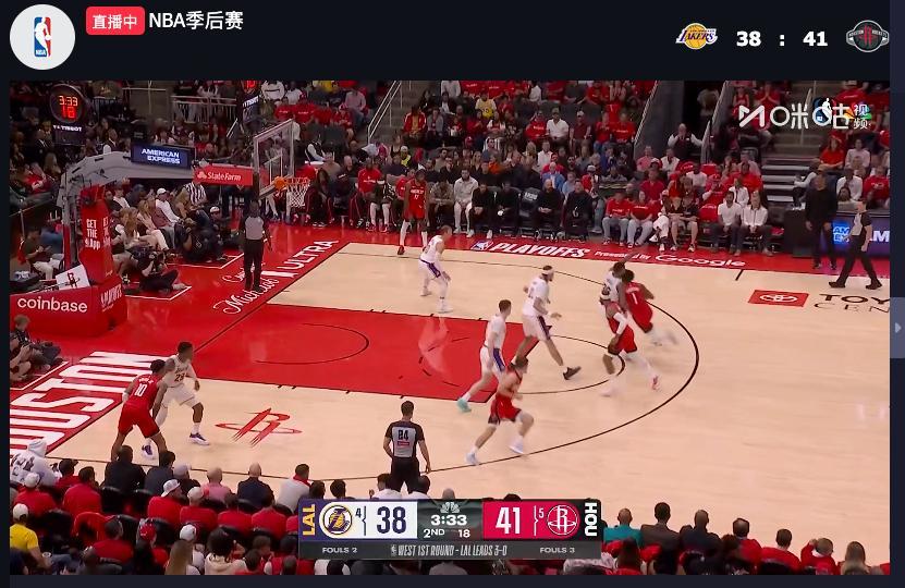 追到三分！洛杉矶湖人湖人vs火箭