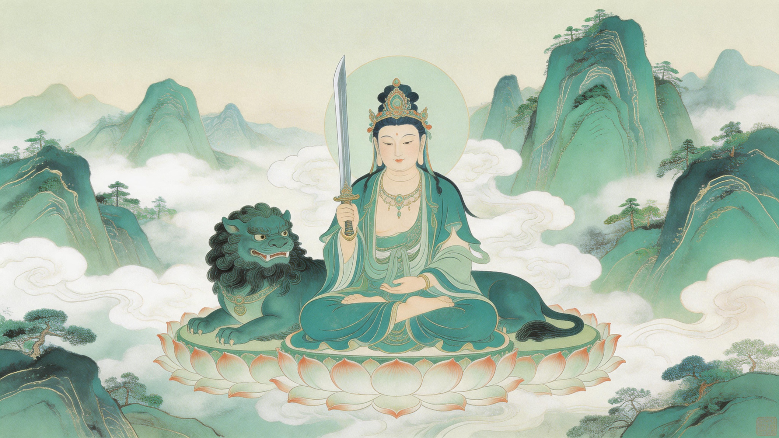 一念虔诚，文殊相随；智慧在线，好运满分。 