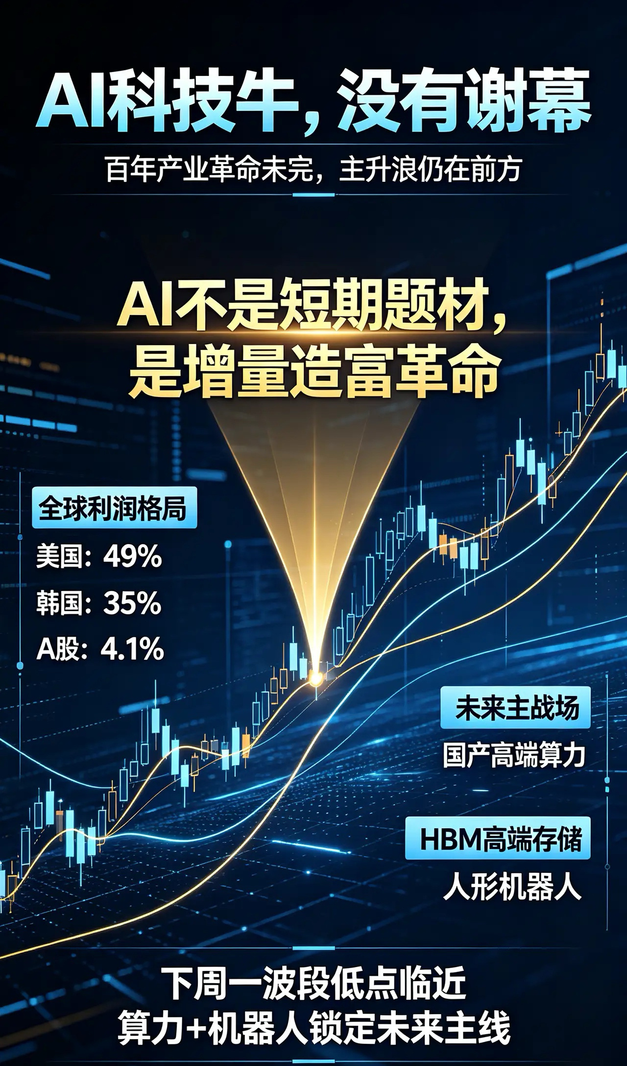 AI科技牛是否谢幕？下周A股机会在哪？一、先捋清大局和蒸汽机、汽车、飞机、互联网