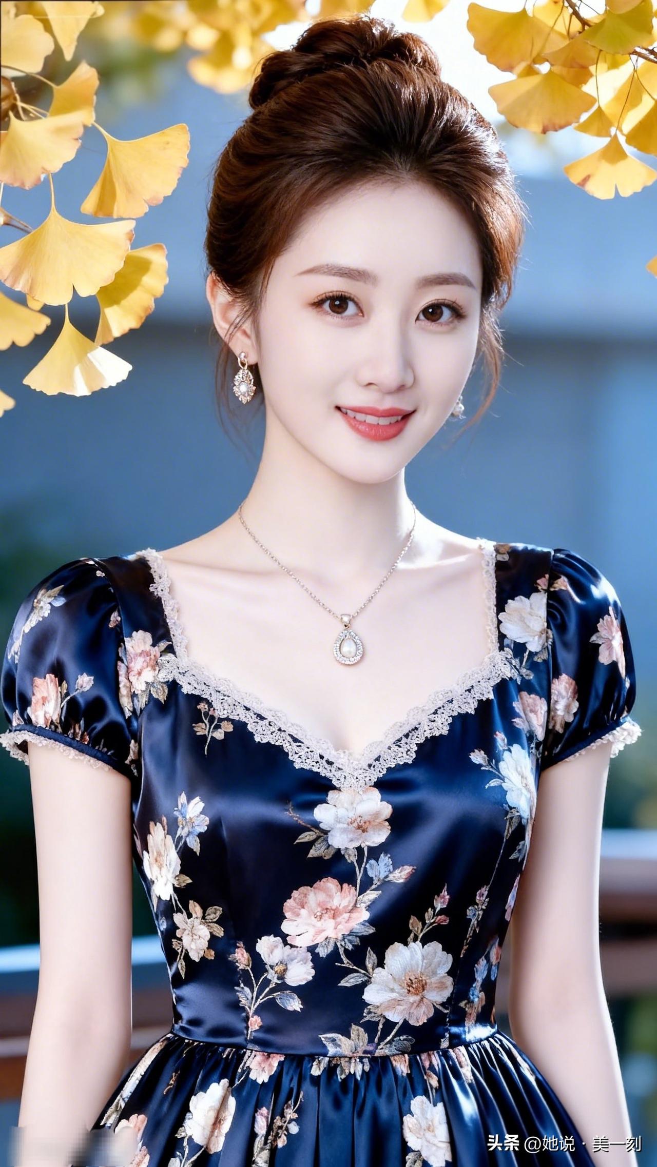 秋日暖阳下的优雅少女，花裙飘逸，笑靥如花。什么样的女人最令人着迷
