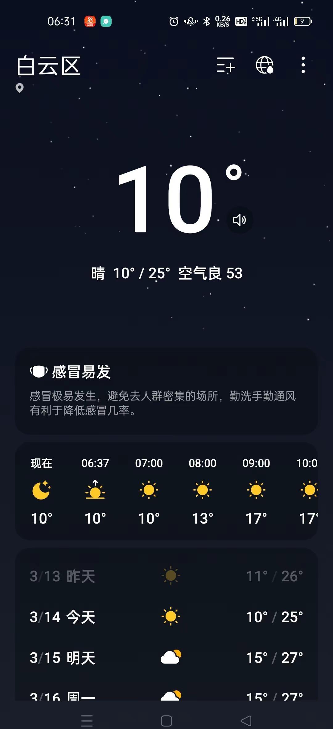 今天广州的气温低了。凉飕飕的，这天气就像女人的心情，说变就变😂😂