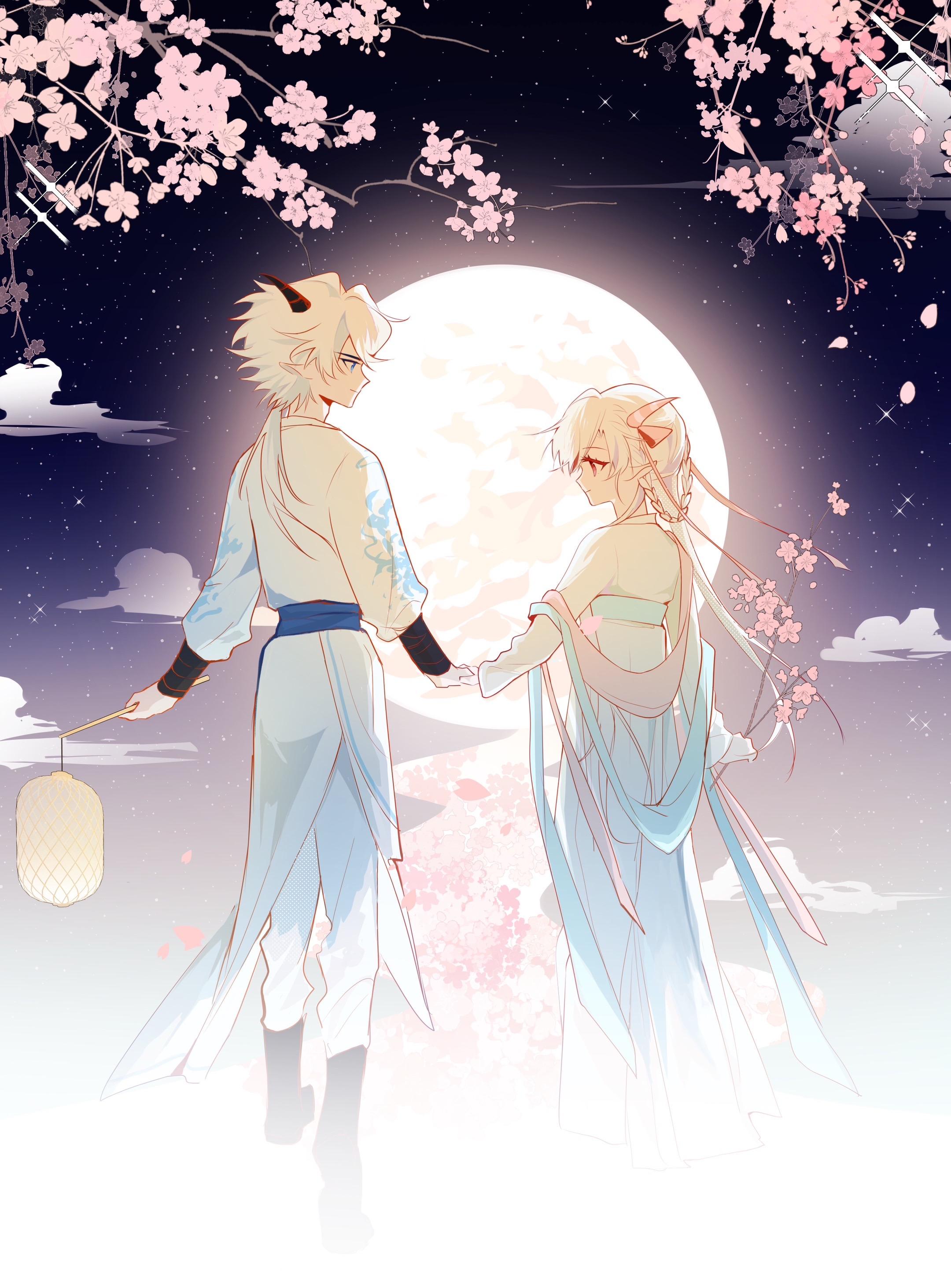 月下花前。中秋快乐