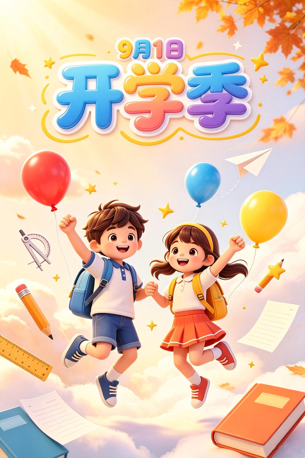 ✨9月1日开学快乐！金秋九月，迎着清爽的秋风，孩子们正式踏入崭新的校园，开启一段