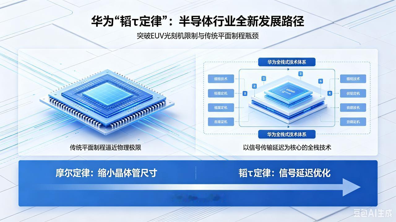 华为推出的“韬τ定律”，为陷入瓶颈的全球半导体行业开辟出全新发展路径，也彻底打破