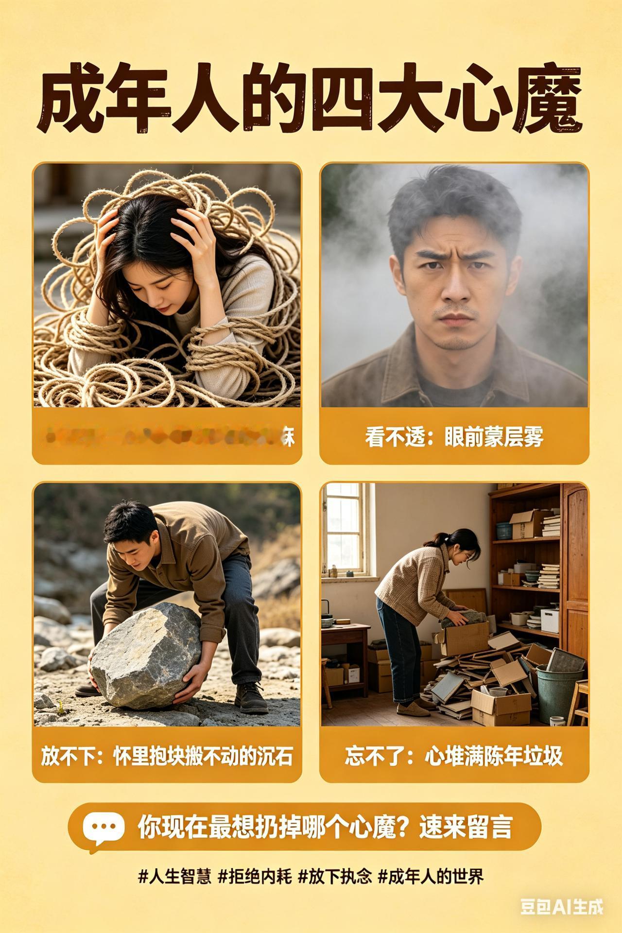 扎心！成年人全被这四样缠上，想不累太难
 
别嘴硬了。成年人浑身累，哪是生活为难