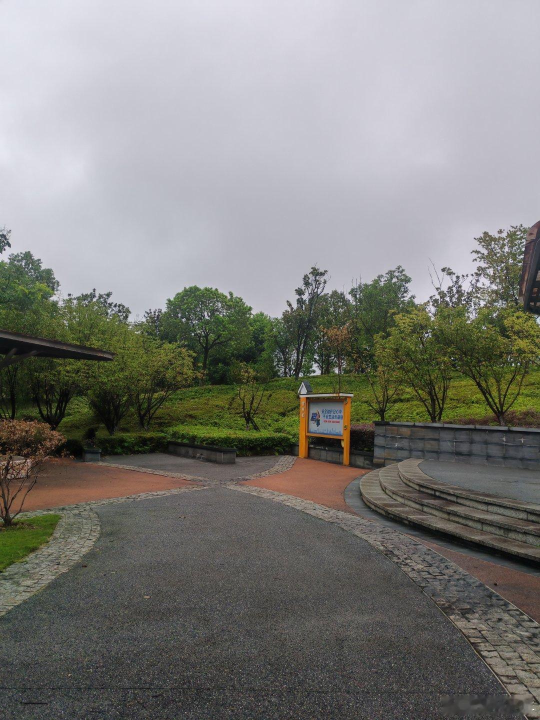 今天小雨，无风，温度适宜，公园打两遍八段锦，很舒服 