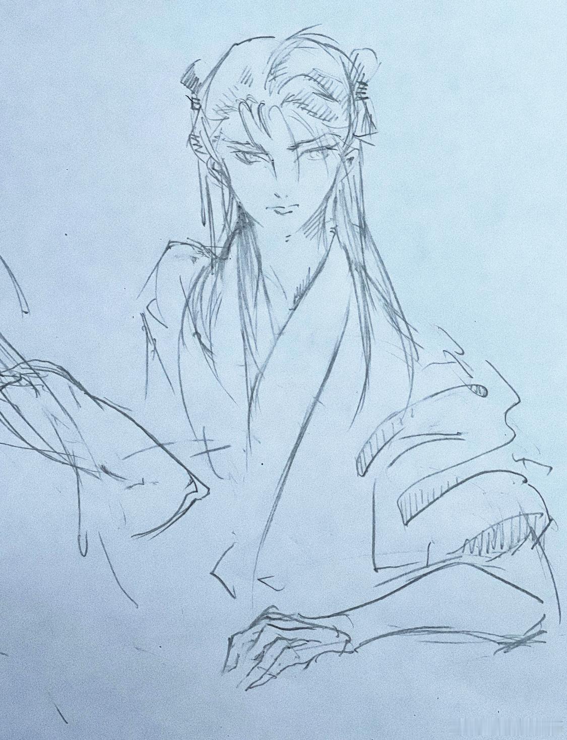 试了试不同的画风，微调表情和笔触就有不少效果。槽点在于这个总角发型概括着画的话就