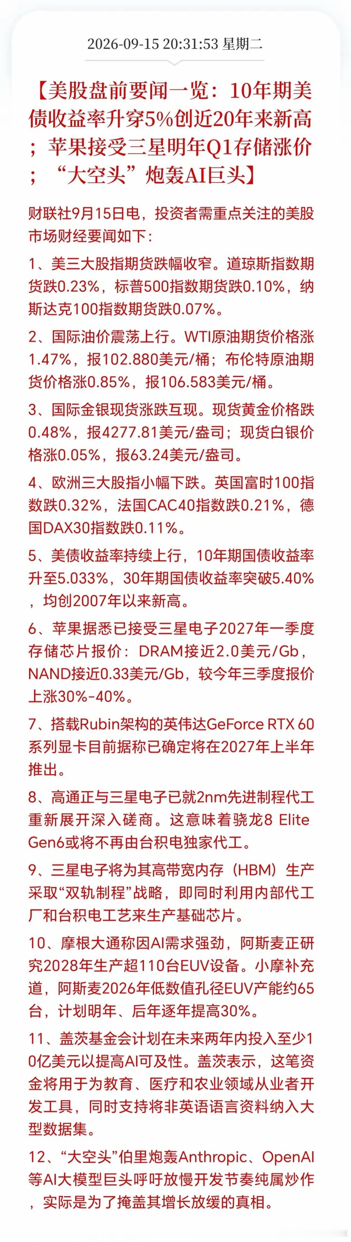美股盘前大事件一览，感觉美股科技似乎要反弹了[偷笑][偷笑] ​​​