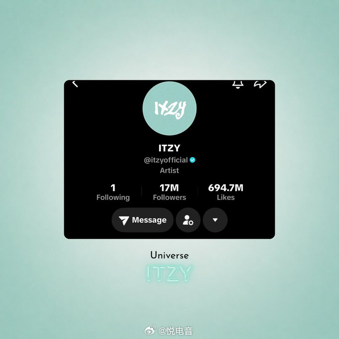 ITZY ITZY 正式加入 Aespa，成为唯一在 TikTok 上粉丝超过 