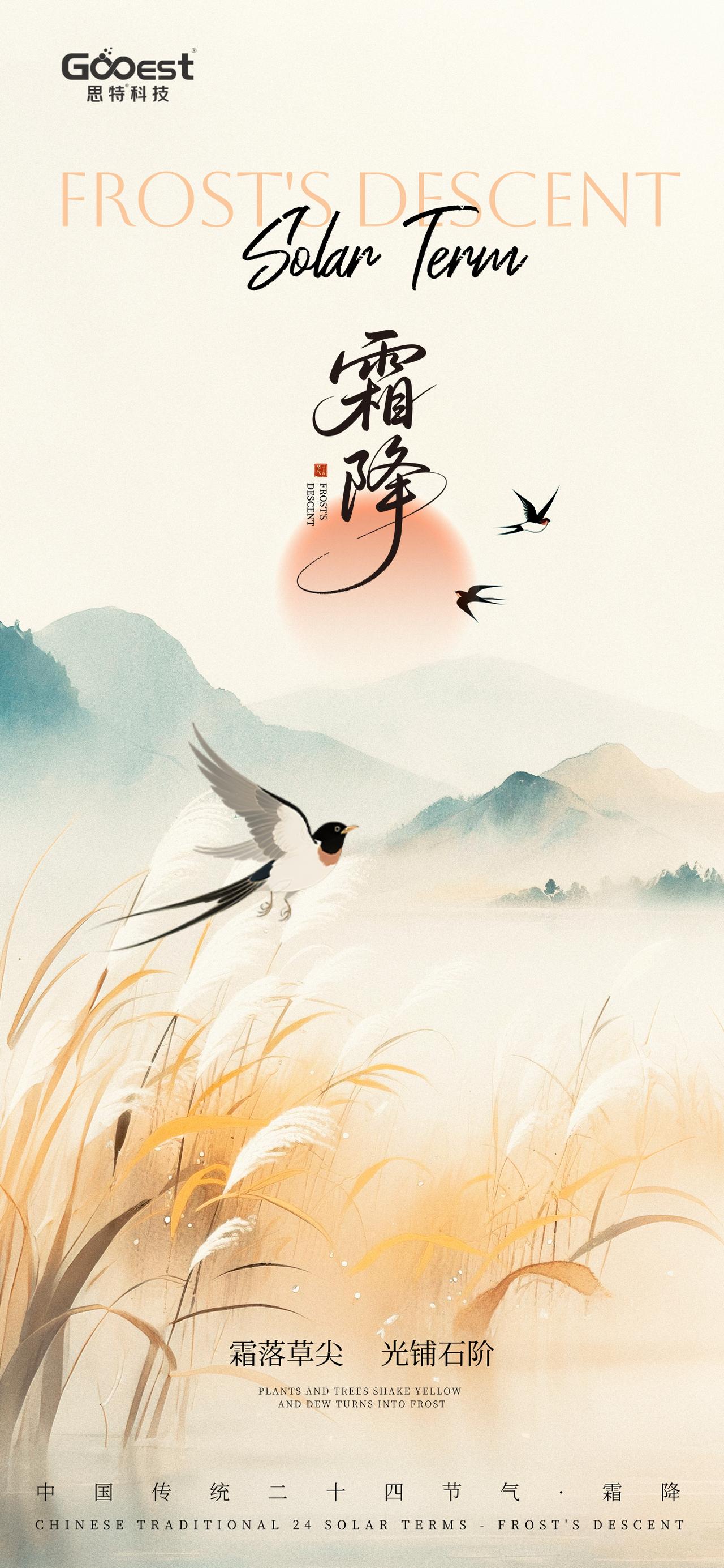 “霜落草尖 光铺石阶”